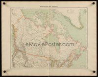4j603 CANADA French 21x27 map 1889 wonderful Delachaux map of the far north!