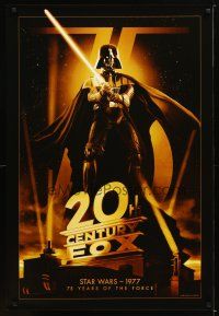 1t001 20TH CENTURY FOX 75TH ANNIVERSARY commercial poster '10 image of Darth Vader, Star Wars!