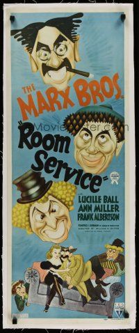 4j003 ROOM SERVICE linen insert '38 wonderful art of The Marx Brothers & Lucy by Al Hirschfeld!