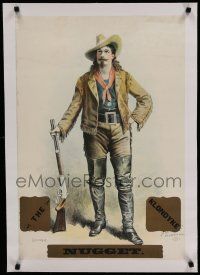 7a023 KLONDYKE NUGGET linen stage play English stage poster 1898 great art of Buffalo Bill Cody!
