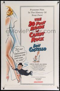 9f002 30 FOOT BRIDE OF CANDY ROCK linen 1sh '59 art of Lou Costello, science-friction masterpiece!