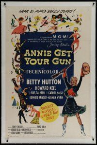 9f015 ANNIE GET YOUR GUN linen 1sh R56 Betty Hutton as the greatest sharpshooter, Howard Keel