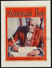 9h201 AMERICAN BOY magazine cover July 1940 Lee art of Hancock signing Declaration of Independence!