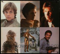 9h051 EMPIRE STRIKES BACK special 34x38 '80 portraits of Fisher, Hamill, Ford, Williams, Droids!