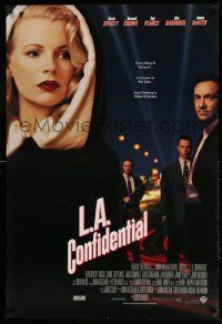 3g434 L.A. CONFIDENTIAL int'l 1sh '97 alternate image with Kim Basinger in black with white hood!