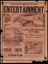 3g355 GRAND POPULAR ENTERTAINMENT 18x24 poster 1896 Edison Moving Picture Machine, motion pictures!