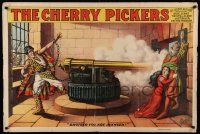 8c010 CHERRY PICKERS 28x42 stage poster 1896 great stone litho art of Afgan prisoner firing cannon!