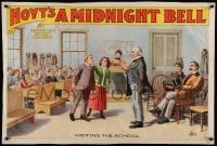 3k199 HOYT'S A MIDNIGHT BELL 29x43 stage poster 1889 art of man visiting the children's school!