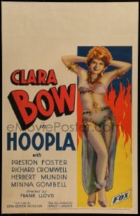 7m180 HOOPLA WC 1933 sexy full-length hula dancer Clara Bow over fiery background, ultra rare!
