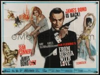 7p041 FROM RUSSIA WITH LOVE British quad 1964 Fratini art of Sean Connery & sexy Bond girls, rare!