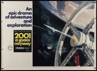 1w055 2001: A SPACE ODYSSEY Cinerama subway poster 1968 Kubrick, art of space wheel by Bob McCall!