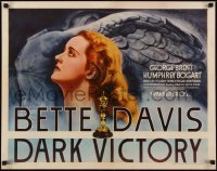 2w010 DARK VICTORY 1/2sh 1939 c/u of doomed Bette Davis by statue of Winged Victory, ultra rare!