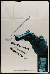 6b036 MAGNUM FORCE teaser 40x60 1973 you'll get Clint Eastwood as Dirty Harry for Christmas, rare!