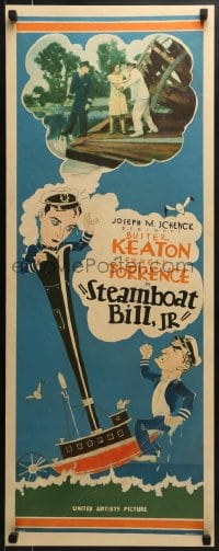 6c132 STEAMBOAT BILL JR insert 1928 different art & inset photo of Buster Keaton, ultra rare!