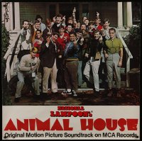 6c009 ANIMAL HOUSE 36x36 music store poster 1978 John Belushi & cast giving the finger, very rare!