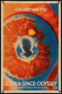 2k136 2001: A SPACE ODYSSEY 1sh 1970 most rare & desirable colorful EYE poster, the ultimate trip!