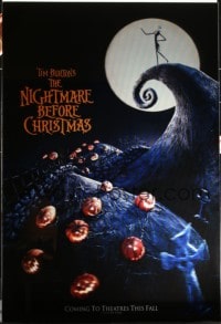 2z021 NIGHTMARE BEFORE CHRISTMAS lenticular 1sh 1993 Tim Burton, Disney, Halloween, ultra-rare!