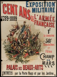 4b701 EXPOSITION MILITAIRE French 37x51 1890s army's 100 year anniversary, Henri Louis Dupray art!