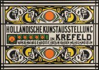 4j036 HOLLANDISCHE KUNSTAUSSTELLUNG 34x48 German art exhibition poster 1903 wonderful Prikker art!