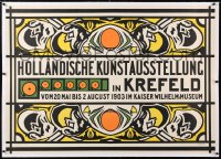 6t070 HOLLANDISCHE KUNSTAUSSTELLUNG linen 34x48 German museum/art exhibition 1903 great Prikker art!