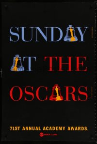 9c467 71ST ANNUAL ACADEMY AWARDS 1sh 1999 Sunday at the Oscars, cool ringing bell design!