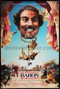 9c475 ADVENTURES OF BARON MUNCHAUSEN 1sh 1989 directed by Terry Gilliam, wacky balloon image!