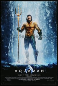 9c484 AQUAMAN advance DS 1sh 2018 DC, Jason Momoa in title role with great white sharks and more!