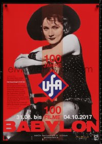 9c131 100 JAHRE UFA 100 FILME 23x33 German film festival poster 2017 seated image of Dietrich!