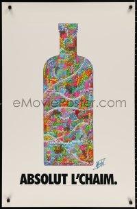 9c097 ABSOLUT VODKA 24x37 advertising poster 1995 Michel Schwartz art of colorful bottle!