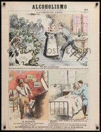 9c243 ALCOHOLISMO 24x31 French special poster 1900s warning about dangers of alcoholism, No. 427A!