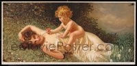 9c074 ALLEGREZZO INFANTILE 15x32 Italian art print 1900s wonderful art of mother & child!