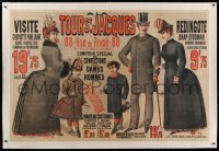 2a137 A LA TOUR ST. JACQUES linen 39x59 French advertising poster 1885 clothing for adults & kids!