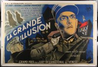 2a075 GRAND ILLUSION linen French 2p 1937 Jean Renoir anti-war classic, Brodsky art, ultra rare!