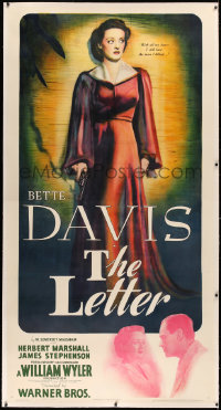 3k0120 LETTER linen 3sh 1940 Bette Davis w/smoking gun still loves the man she killed, ultra rare!