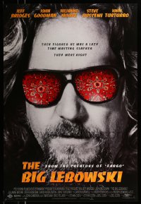 4d0383 BIG LEBOWSKI int'l 1sh 1998 Coen Brothers, great image of Jeff Bridges w/rug shown in shades!