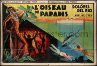 4d0170 BIRD OF PARADISE French 2p 1932 different art of sexy topless native Dolores Del Rio, rare!