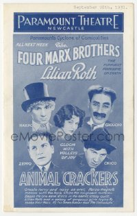 4d0001 ANIMAL CRACKERS herald 1931 wonderful images of all four Marx Brothers, different & rare!