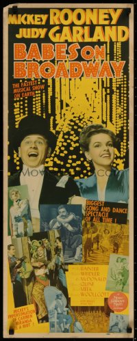4d0396 BABES ON BROADWAY insert 1941 different montage of Mickey Rooney & Judy Garland, ultra rare!