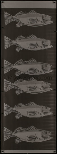 4d0071 ANDY WARHOL 28x79 wallpaper 1983 repeating Silver Fish images, ultra rare!