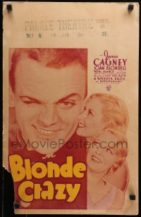 4d0185 BLONDE CRAZY WC 1931 winking James Cagney with sexy Joan Blondell & Noel Francis, ultra rare!