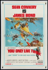 1h1452 YOU ONLY LIVE TWICE linen signed style B 1sh 1967 by Sean Connery, McCarthy art of James Bond!