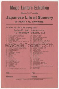 1p1768 MAGIC LANTERN EXHIBITION OF JAPANESE LIFE & SCENERY handbill 1880s cool early movie!