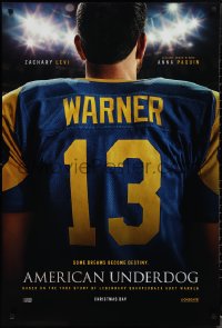 1r0937 AMERICAN UNDERDOG teaser DS 1sh 2021 Zachary Levi as legendary quarterback Kurt Warner!