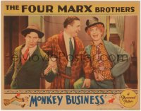 2a0472 MONKEY BUSINESS LC 1931 Chico & Harpo Marx laughing with Rockliffe Fellowes, ultra rare!