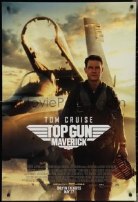 3g0978 TOP GUN: MAVERICK advance DS 1sh 2021 Naval aviator Tom Cruise in title role in front of jet!