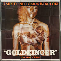 3j0133 GOLDFINGER 6sh 1964 Sean Connery as James Bond, Honor Blackman & golden Shirley Eaton, rare!