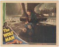 3j0294 WOLF MAN LC 1941 Maria Ouspenskaya finds unconscious Lon Chaney Jr. as the monster, rare!