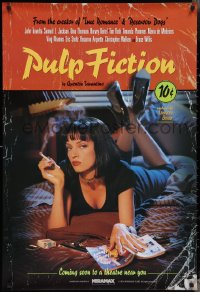 3j0162 PULP FICTION advance 1sh 1994 Quentin Tarantino, Uma Thurman smoking Lucky Strikes!
