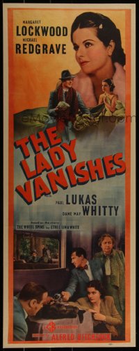 4d0205 LADY VANISHES insert 1938 Alfred Hitchcock classic, Margaret Lockwood, Redgrave, ultra rare!