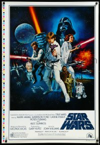 4d0243 STAR WARS printer's test int'l style C 1sh 1977 George Lucas, best Tom William Chantrell art!
